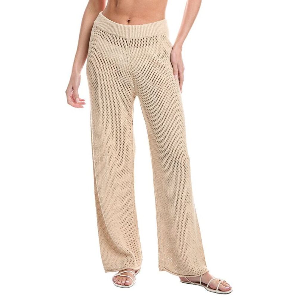 Onia Womens  Crochet Knit Wide Leg Pant, Brown